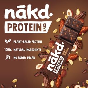 Nakd' Cocoa Hazelnut Protein <b>Bar</b> - Vegan - Gluten Free - Healthy <b>Snack</b>, 45g (Pack of 16 <b>bars</b>) - Product Image 2