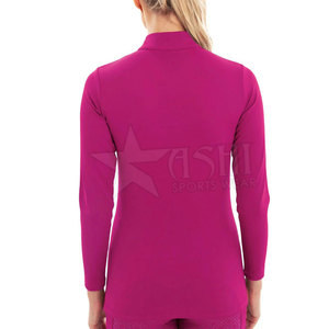 Tops de capa base Ecuestre para mujer, camisa de manga larga para montar a caballo, pantalones de nailon transpirables con logotipo personalizado - Product Image 2