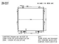 Radiateurs de moteur JD 22237 pour PRADO 1995-1998 KZN, radiateur 16400-67120 16400-67140, radiateur de refroidissement en aluminium brasé