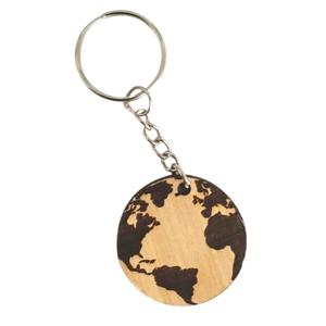 Cadeau du jour de la terre porte-clés en bois personnalisé de haute qualité porte-clés en bois écologique gravure - Product Image 3