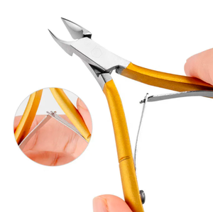 Pinzas de tijera de hoja curva de acero inoxidable, removedor de cutículas de piel muerta para pedicura, corte de uñas, arte, uso de dedos de bebé - Product Image 2