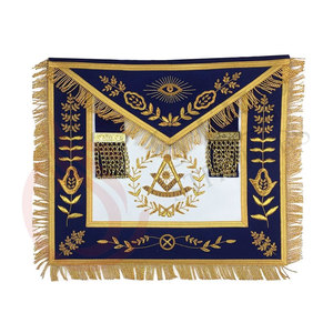 Nuevo Diseño: Delantal de Maestro Maestro de Ceremonias Premium Bordado a Mano con Flecos - Product Image 1