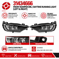 Ensemble de feux antibrouillard avant gauche 31434666 pour Volvo S90 XC60, remplacement du pare-chocs avant, pièces d'éclairage automobile
