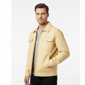 Veste de moto en peau de mouton à la mode pour hommes, fournisseur d'usine OEM, vente en gros de vêtements d'extérieur élégants et chauds personnalisés, vêtements de motard durables à l'avant - Product Image 6