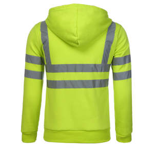Sweat à capuche de construction personnalisé haute visibilité pour hommes vêtements de travail d'hiver réfléchissants haute visibilité vêtements tricotés avec technique de teinture unie - Product Image 6