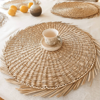 Ensemble du fabricant vietnamien 4 napperons tissés en jonc de mer Boho décor de table à manger pour cuisine FBA pour Amazon prêt à l'emploi