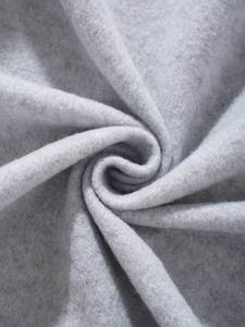 Veste à capuche en polaire tricotée à fermeture éclair grise pour femmes, longueur allongée, épaules tombantes, poches à cordon, coton respirant, approvisionnement en vrac - Product Image 5