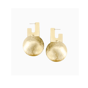 Producto más vendido Pendiente de latón martillado Diseño de moda Pendiente de material de latón de alta calidad Diseño superior de calidad superior - Product Image 3