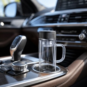 Wholesale Double Wall Borosilicate Glass Tea Infuser Cup Tea Mug With Handle For Office Home - Product Image 4