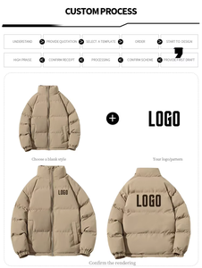 เสื้อแจ็คเก็ตพัฟเฟอร์บุขนหนานุ่มคุณภาพสูงสำหรับผู้ชาย ดีไซน์หรูหรา มีฮู้ด โลโก้ด้านหน้า กันน้ำ ใส่ได้สองด้าน ทรงโอเวอร์ไซส์ เหมาะสำหรับฤดูหนาว - Product Image 4