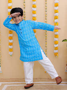 Ensemble de pyjama Kurta pour enfants en coton abordable | Tailles et couleurs personnalisées | Vêtements ethniques pour garçons | Commandes en gros Bienvenue - Product Image 4