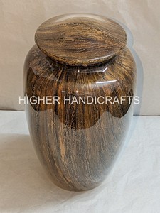 Wooden Textured Adult Cremation Urn for Ashes Elegant Wood Finish Aluminum Urn Funeral <b>Memorial</b> <b>Keepsake</b> Urn Supplier - Product Image 4
