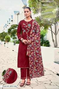Kurta/Kurti prêt-à-porter pour femmes, en viscose lourde multicolores, brodé et imprimé numériquement, vente en ligne - Product Image 3