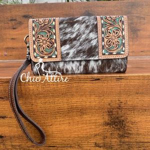 กระเป๋าคลัทช์หนังวัวแท้สำหรับผู้หญิงกระเป๋าใส่บัตรอเนกประสงค์ - Product Image 1