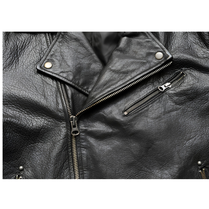 Spring Casual Canvas Biker <b>Jacket</b> with Genuine <b>Leather</b> Zipper Front and OEM Service - Product Image 3