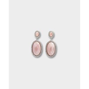 Pendientes de plata con cristales ovalados facetados - Product Image 1