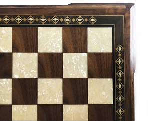 Échiquier en Noyer Massif avec Nacre 42 cm - 16,5 pouces - Product Image 3