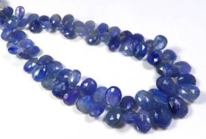 Cuentas de Tanzanita Natural de Alta Calidad, Corte Facetado en Forma de Pera, de 8-12 mm, 9 Hilos, Sueltas, Azules Pleocroicas, Tratadas con Calor, 150 Quilates - Product Image 2