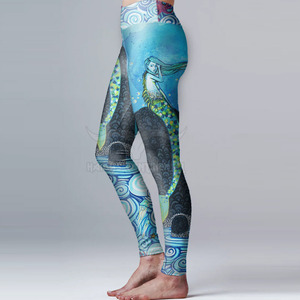 Nuevo diseño de talla grande Leggings de Yoga de secado rápido Impresión 3D Cintura alta Logotipo personalizado Servicio OME Hecho de Spandex Patrón sólido - Product Image 2