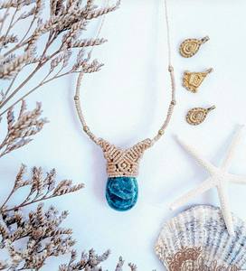 Fashion Creative Newest <b>Drop</b> Shape Neon Appetite Gems Sterling Silver Vintage Macrame <b>Necklace</b> Women Jewelry Champagne Gift - Product Image 1