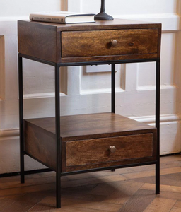 Table de chevet moderne à 2 tiroirs, table de nuit en bois, armoire de rangement pour chambre à coucher, pour la maison, l'hôtel, les meubles et les tabourets et ottomanes - Product Image 1