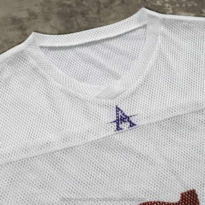 90s Vintage Style Boxy Mesh Jersey Custom Football Shirt Oversized Short <b>Cropped</b> Breathable Streetwear <b>Men</b> Women Retro - Product Image 3