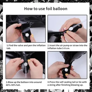 Joyeux <span class=keywords><strong>anniversaire</strong></span> bannière gâteau Topper 16 ballons en aluminium noir et argent 16e <span class=keywords><strong>anniversaire</strong></span> décorations pour garçons filles - Product Image 6