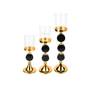 เชิงเทียนโลหะสีดำและสีทองแบบพรีเมี่ยมพร้อมกระจกสำหรับตกแต่งบ้านและคริสต์มาสทำด้วยมือเสาเทียน - Product Image 6