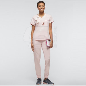 Uniformes Quirúrgicos Personalizados de Spandex con Múltiples Bolsillos, Pantalones Rectos de Tela de Lona, Conjuntos de Uniformes Quirúrgicos OEM con Fusión sin Costuras - Product Image 1