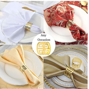 Rond de serviette décoratif moderne en métal doré Vaisselle Porte-mouchoirs Anneau de serviette pour accessoires de serviette au prix de gros - Product Image 5