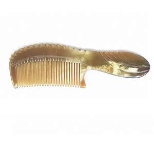 Peigne en corne de buffle 100% véritable, écologique, fait à la main, couleur naturelle, haute qualité, taille personnalisée, peigne coiffant - Product Image 2