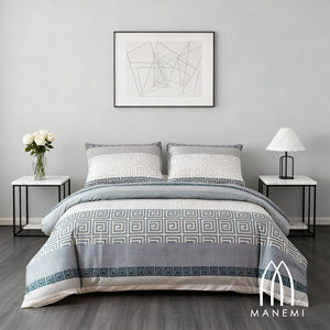 Juego de Funda Nórdica con Cierre y Funda de Almohada, 100% Poliéster Tejido, Diseño Geométrico Moderno, Suave y Transpirable para un Sueño Reparador en Casa - Product Image 2