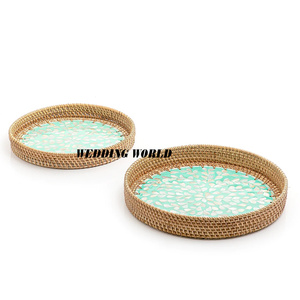 ถาดหวายดีไซน์สุดหรูถาดรองเสิร์ฟแบบทำมือสไตล์คลาสสิก - Product Image 3