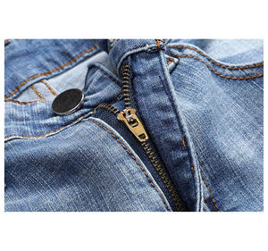 Jean déchiré en Denim pour homme, pantalon de motard de haute qualité, noir, déchiré, coupe crayon, Locomotive, fermeture éclair, pantalon Hip Hop - Product Image 3