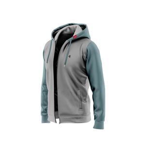 เสื้อสเวตเตอร์ลำลองมีฮู้ดสำหรับผู้ชายเสื้อสเวตเตอร์แขนยาวแบบสวมหัวมีกระเป๋าซิปสำหรับ280gsm ผ้าถักทรงพอดีตัวผ้าโพลีเอสเตอร์ - Product Image 2