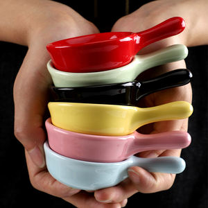 Mini assiette à sauce en céramique multicolore mignonne fonctionnelle japonaise Bols de soja Plat à tremper pour sushi avec poignée - Product Image 5