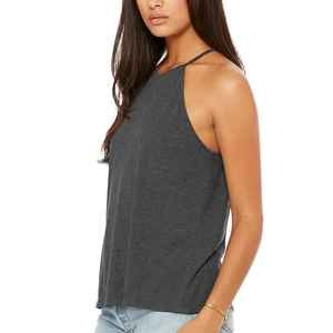 2025 Camiseta sin mangas corta acanalada de algodón gris con logotipo personalizado para mujer Chaleco de verano para mujer Precio razonable Nuevo diseño - Product Image 2