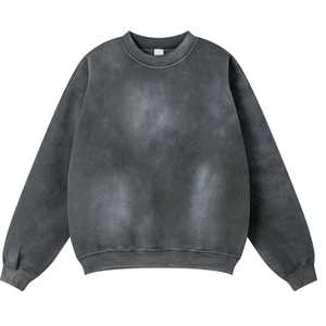 Light Grey Oversized <b>Sweatshirt</b> Men's <b>Fleece</b> Pullover Soft Cotton Blend Crewneck Long Sleeve Regular Fit Casual Embroidered - Product Image 3