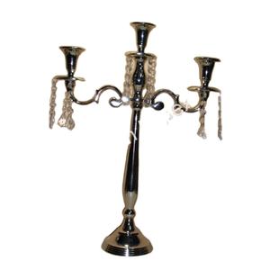 Bougeoir décoratif pour occasion d'événement Bougeoir antique perlé en cristal d'aluminium moulé et bougeoir pour Noël - Product Image 1