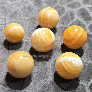 Esfera de calcita amarilla de ágata Natural 100% al por mayor, Bola de piedras preciosas talladas Feng Shui, Meditación de puesta a tierra curativa, amor en casa a granel - Product Image 1