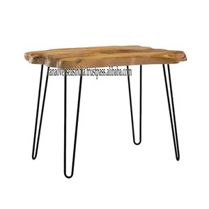 Table basse en bois naturel et pieds en métal faits à la main Table centrale moderne unique pour une utilisation maison salon bureau à bon prix - Product Image 3