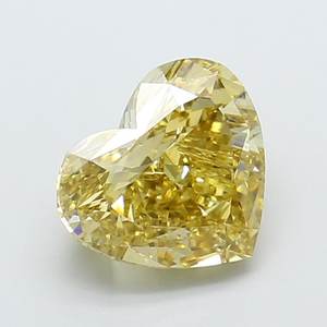 Diamant jaune cultivé en laboratoire, taille cœur, 3,05 ct, VVS2 - Product Image 1