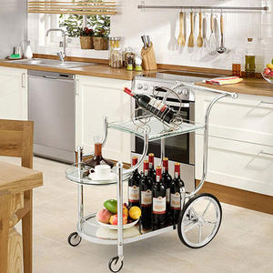 घरेलू बार रसोई के उपयोग के लिए स्टील बार ग्लास सेवा कार्ट और होटल सर्विसिंग ट्रॉली - Product Image 6