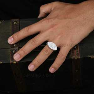 Bague de fiançailles en or 10K/14K/18K avec pavé de marquises, style vintage, certifiée GIA, tendance, protection, bague de petit doigt - Product Image 5