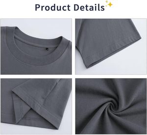 T-shirt pour homme 100% coton personnalisé impression personnalisée coupe ample col rond épaule tombante conception adulte t-shirt vierge personnalisé vente en gros - Product Image 6