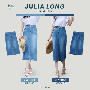 JULIA กระโปรงผ้ายีนส์เอวสูงลำลองแบบสมาร์ทของผู้หญิงเสื้อเบลาส์ไซส์ใหญ่พิเศษสำหรับฤดูใบไม้ร่วงหรูหรา - Product Image 3