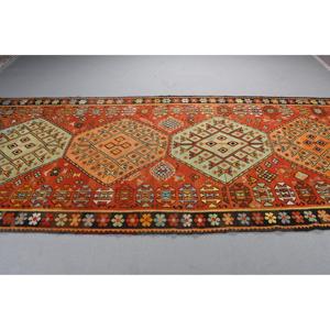 Tapis de 5,1 x 11,8 pieds, grand tapis turc vintage, tapis en laine kilim orange - Product Image 2