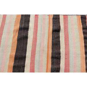 2.5x5 ft Small Vintage <b>Wool</b> Patchwork Rug <b>Brown</b> Bordered Turkish Rug with Latex Backing Eco-Friendly - Product Image 5