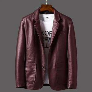 Veste en cuir à manches longues noire pour hommes High Street Style OEM Service Canvas Produit - Product Image 5