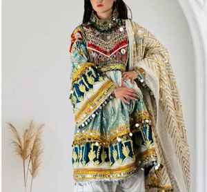 Robe longue maxi en velours brodé de style afghan avec travail CHARMA de haute qualité, modèles à succès 2026 à prix réduit - Product Image 5